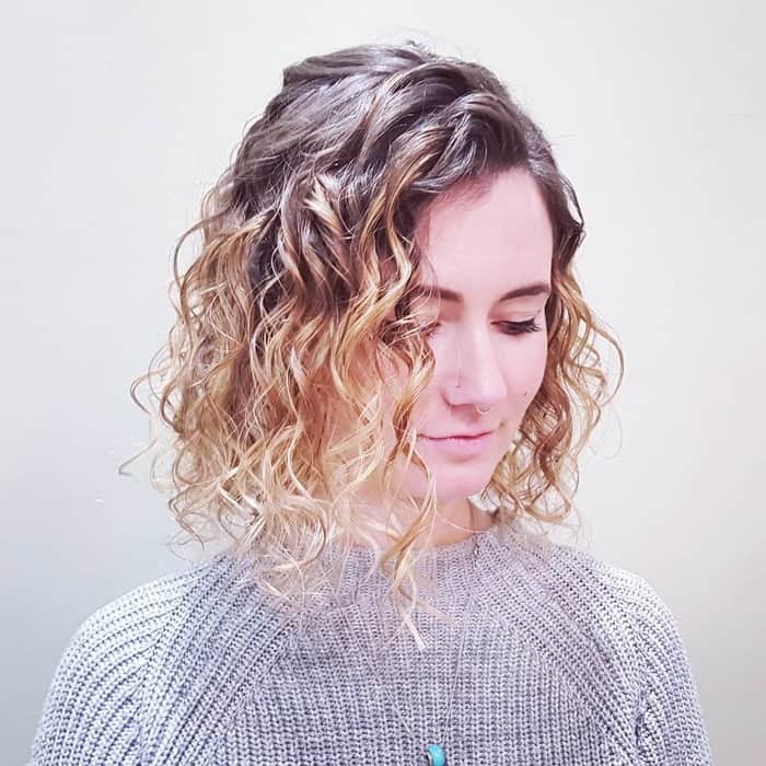 Ombre With Curly Blonde