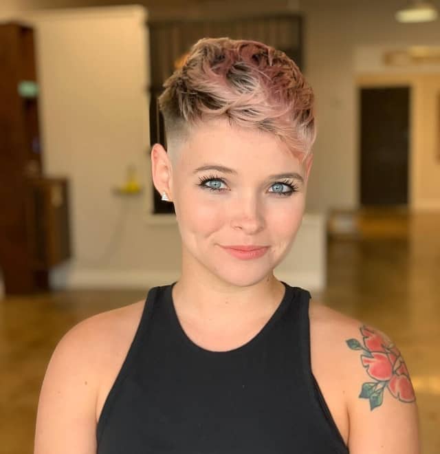 Shaved Pixie for a Round Face
