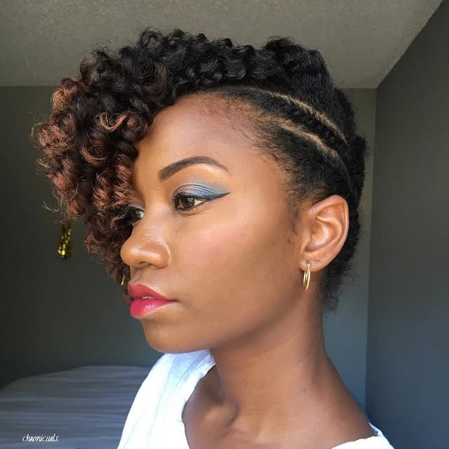 Short Curly Braided Hairstyle for Black Women