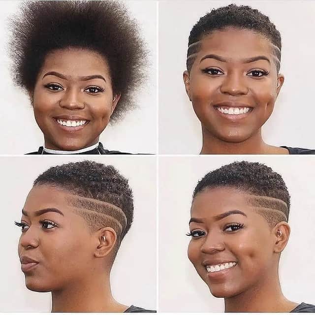 Short Curly Hairstyle for Black Women with Round Faces