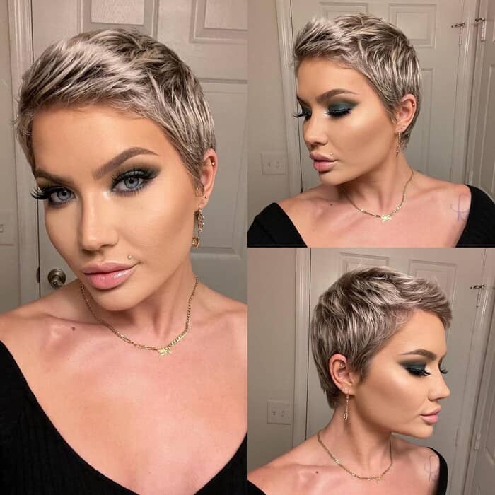 Short Pixie Cut With Highlights