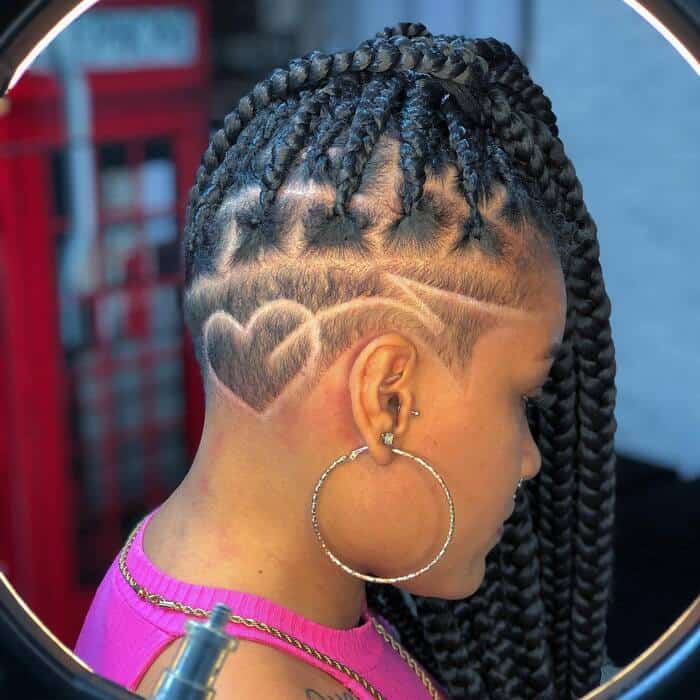 Tribal Braids With Shaved Sides