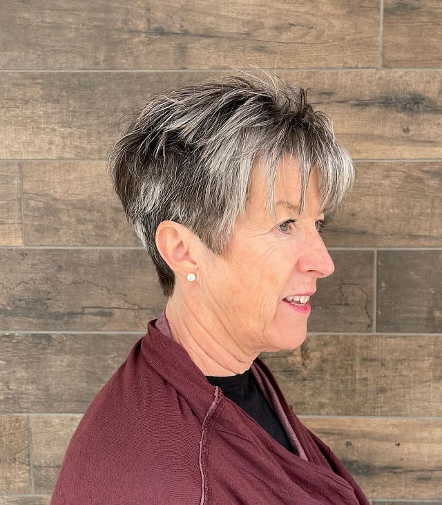 messy pixie for women over 50
