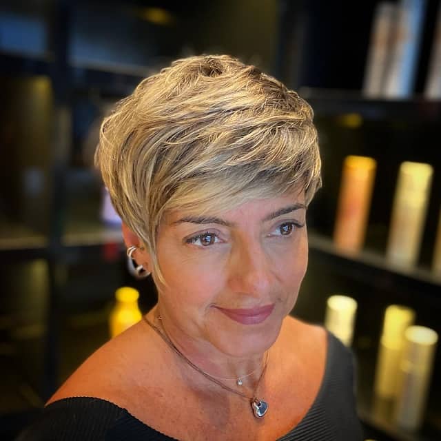 pixie cut with bangs for over 50