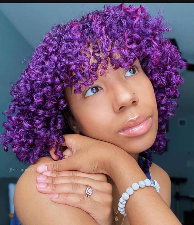 purple short curl