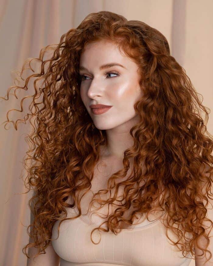 Copper Curly Hair For Oval Faces