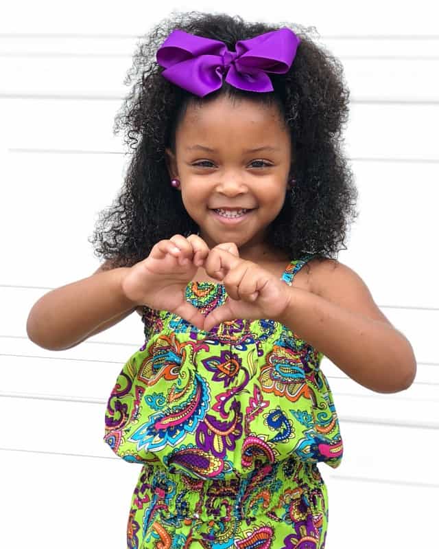 Natural Hairstyles With Bow For Black Little Girl