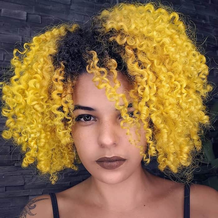 Yellow Color On Curly Hair